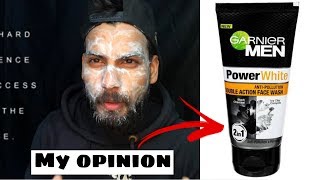 Honest review  best face wash for summers  garnier men power white Antipollution aakashvaani [upl. by Atirys]