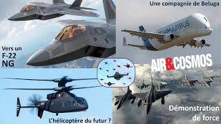 Démonstration de force française F22 Raptor NG le Beluga en cargo essaims de drones  AirampCosmos [upl. by Ahseken]