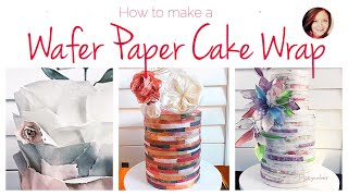 How to make a Wafer Paper Cake Wrap  CAKE DECORATING  Dozycakes [upl. by Nojel]