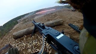 MG3 Machine Gun Firing  Helmet Camera  A Live Fire Training Exercise [upl. by Kirven]