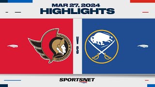 NHL Highlights  Senators vs Sabres  March 27 2024 [upl. by Brewer533]