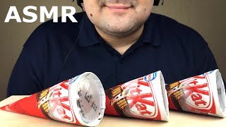 ASMR Ice Cream Wafer Cones KitKat Crispy Eating Sounds NO TALKING [upl. by Adnileb]