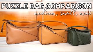 Loewe Puzzle Bag Comparison  Medium vs Small vs Mini [upl. by Htor]