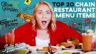 Best Chain Restaurant Menu Items Of All Time  Julia Tries Everything [upl. by Ofori75]