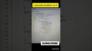 Palindrome Number  Leetcode problem solving leetcode java shots [upl. by Aknaib]