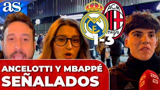 REACCIÓN y ENFADO AFICIÓN REAL MADRID al 13 DEL MILAN MBAPPÉ y ANCELOTTI SEÑALADOS [upl. by Gwennie]