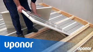 Installation af gulvvarme med Uponors selvbærende gulvvarmekassette med isolering [upl. by Asyle]