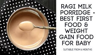 Ragi milk Porridge for 6months babies  Finger millet milk porridge  Kelvaragu Paal Kanji [upl. by Eillil]