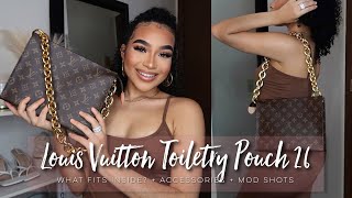 LOUIS VUITTON TOILETRY POUCH 26 UNBOXING  WHAT FITS INSIDE  HOW TO ORGANIZE  MOD SHOTS [upl. by Wilie910]