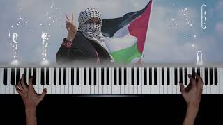 🇵🇸 Palestinian National Anthem Piano Cover  Fida’i  Lyrics [upl. by Mcmaster]