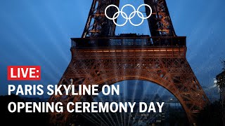 Olympics 2024 LIVE Eiffel Tower light display in Paris on opening ceremony day [upl. by Etac]