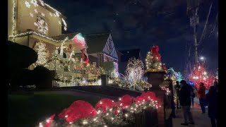 Dyker Heights Christmas Light Walking Tour [upl. by Yentihw841]