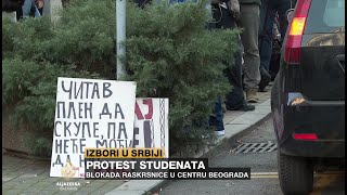 Protest studenata Blokirana raskrsnica u centru Beograda [upl. by Spohr]