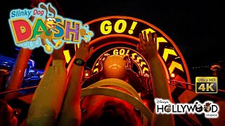 Slinky Dog Dash Roller Coaster at Night On Ride Low Light 4K POV Walt Disney World 2022 11 02 [upl. by Pellikka149]