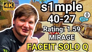 s1mple 4027 Solo Q FACEIT 3200 ELO Mirage  Sep 9 2024 cs2 pov [upl. by Cramer]