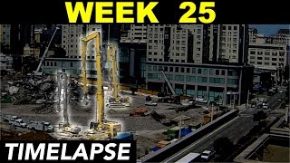 Demolition timelapse Week 25 The last building is history Highreach excavators are finished [upl. by Lauer]