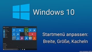 Windows 10 StartmenüGröße ändern und Kachelansicht bearbeiten Einführung [upl. by Edee156]