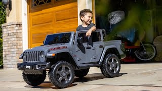 Hyper Toys 12 Volt Jeep Gladiator Battery Powered Ride On Vehicle [upl. by Lerat]