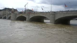 Hochwasser Rhein Flooding of the Rhine near June 1st 2024 Inondation du Rhin près de Bâle Suisse [upl. by Andres]