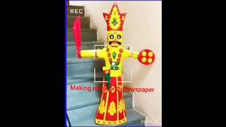 Making ravan with newspaper part 3 [upl. by Teuton]