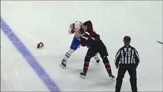 Arber Xhekaj answers for his hit on Stutzle and pummels Zack MacEwen [upl. by Jabin]