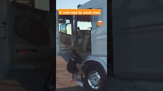 New way to wash rims 🙂 truck lkw camion automobile scania wheels job work trucking [upl. by Anrim]