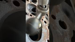 First attempt on a NEWAY valve seat cutter Big Block Chevy practice head [upl. by Ahsrat]