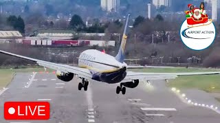 STRONG CROSSWIND Landings LIVE Birmingham Airport 28122023 planespotting [upl. by Esej160]