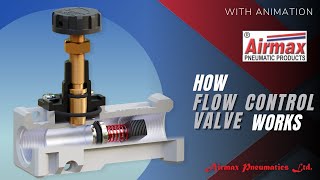 How Pneumatic Flow Control Valve Works  FCV  Airmax Pneumatics LTD [upl. by Noiramed]