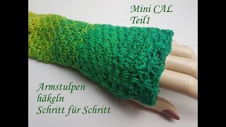 Armstulpen häkeln mit Daumenloch  Kreativ mit täschwerk [upl. by Herzel279]