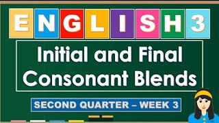 INITIAL AND FINAL CONSONANTS BLENDS  ENGLISH 3 QUARTER 2  WEEK 3 LESSON 1 [upl. by Ameluz787]