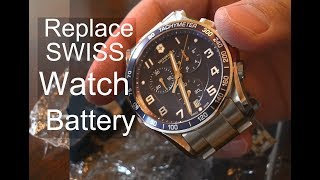 Swiss Victorinox Tachymeter Watch Battery Replacement [upl. by Ambrosia144]