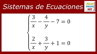 SISTEMA DE ECUACIONES 2×2 USANDO CAMBIO DE VARIABLE  Ejercicio 1 [upl. by Haerle]