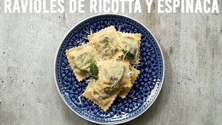 Ravioles caseros rellenos de Espinaca y Ricotta [upl. by Nnylaehs758]