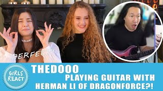 Girls React  TheDooo  Playing Guitar with HERMAN LI of DRAGONFORCE Reaction [upl. by Al]