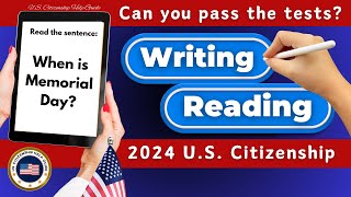 2024 Official US Citizenship English Reading and Writing Tests Practice Sentences N400 ReadWrite [upl. by Carlstrom186]