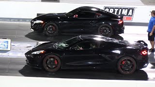 Supra vs C8 Corvette  drag racing [upl. by Yerocal]