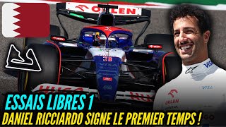 RÉSUMÉ ESSAIS LIBRES 1 GRAND PRIX DE BAHRAIN  INCROYABLE DANIEL RICCIARDO SIGNE LE PREMIER TEMPS [upl. by Ahseila228]