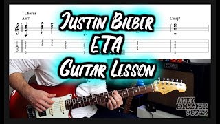 How to play Justin Bieber  ETA Guitar Tutorial Lesson with TAB [upl. by Smailliw]