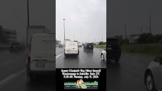 Dash Camera No Audio Mississauga to Oakville Rain 27C 1130 AM Monday July 15 2024 [upl. by Ries81]