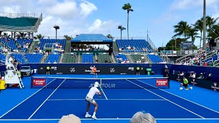 Thanasi Kokkinakis vs Brandon Holt Delray Beach Court Level View Highlights 4K 60fps [upl. by Oibirot535]