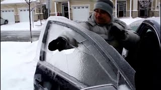 Deicing car in Ottawa Canada [upl. by Hekking]