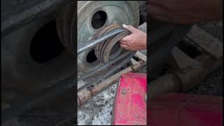 Single cylinder diesel engine pulley power belt installation process [upl. by Atteuqal536]