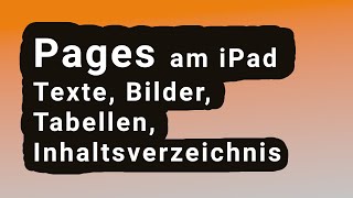 Textdokument mit Pages am iPad erstellen [upl. by Quill]