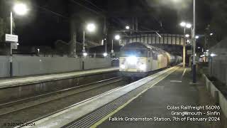 Weekday Sinfin Tanks with Colas 56096 at Falkirk Grahamston 070224 [upl. by Robert]