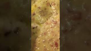 cooking gorgonzola sauce with bacon and cheese satisfying trending shorts [upl. by Aicemed]