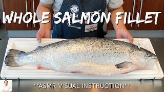 Whole Salmon Cut and Clean For Sushi Prep Visual InstructionASMR [upl. by Hillhouse]