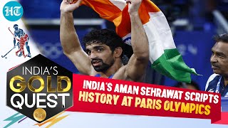 Historic Indias Aman Sehrawat Wins Bronze First Medal In Wrestling  Paris Olympics 2024 [upl. by Ocicnarf]