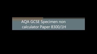 AQA GCSE Specimen 8300 1H Q25 [upl. by Allain]