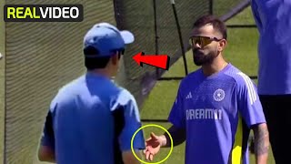 Nail biting interaction between Virat Kohli and Gautam Gambhir during the first nets  Ind vs SL [upl. by Nelubez266]